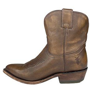 Frye Billy Short Leather Western Cowboy Boot Brown